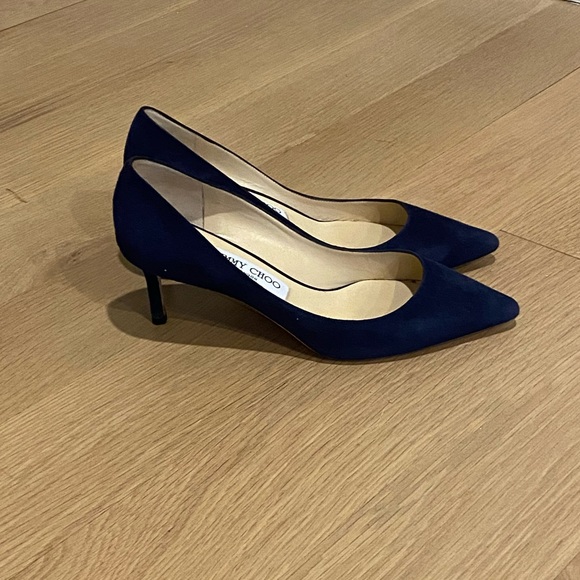 Jimmy Choo Romy 60 Navy Suede Size 37 - Picture 4 of 4